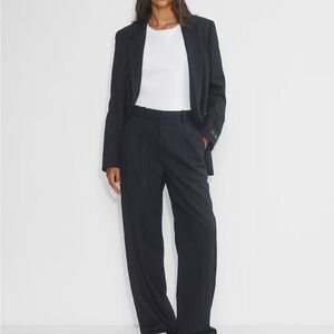Aritzia Black Pinstripe Trousers